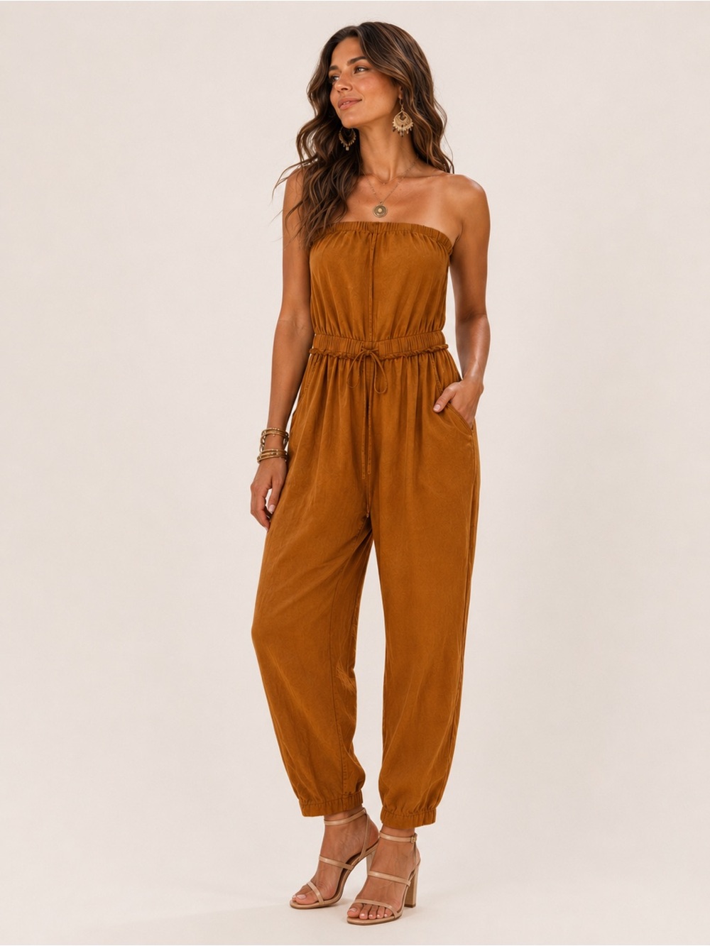 Young Fabulous & Broke Reece strapless jumpsuit Sz M
